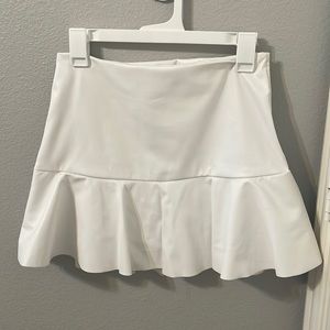 White leather skirt